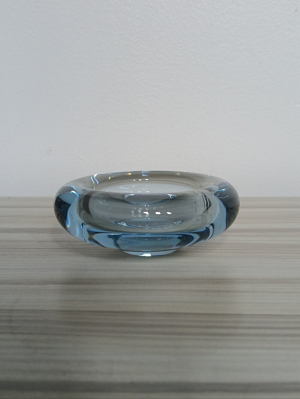 Vintage MCM Holmegaard Per Lutken Signed 4" Blue Art Glass Bowl Denmark - Picture 4 of 16